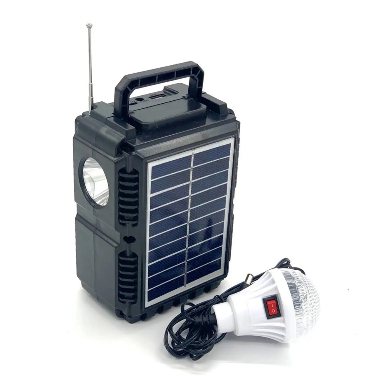 Kit Solar Portabil GD-8079 cu Panou Solar si Bec LED - Sistem Iluminare Autonoma pentru Camping si Urgente