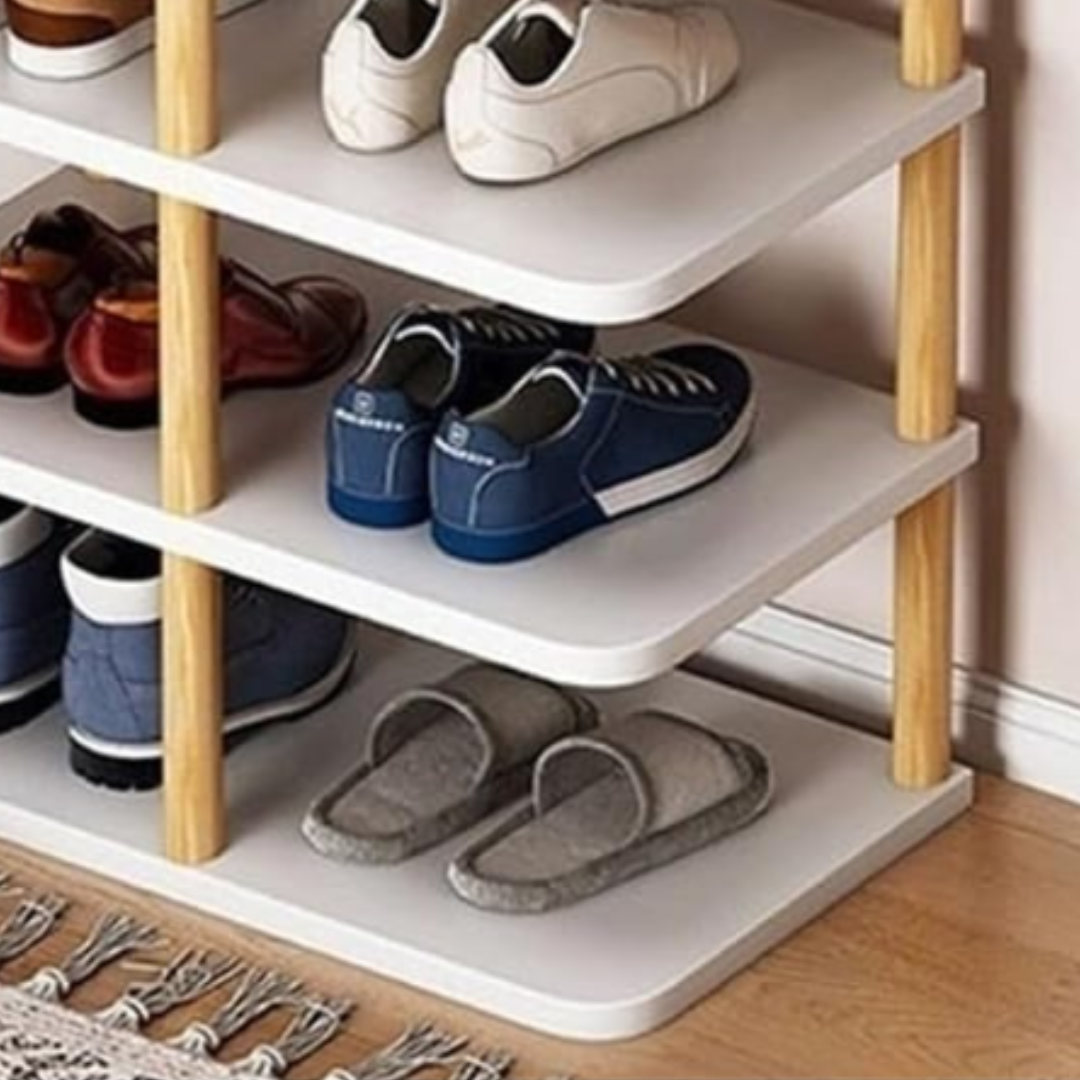Organizator Vertical Pantofi 8-14 Perechi - Alb, Compact 48x24x80cm, Ideal Dormitor si Dressing