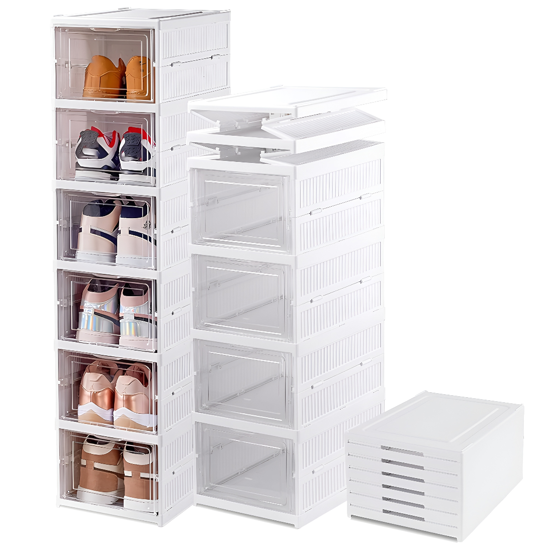 Raft organizare incaltaminte alb, compact si rezistent - Design modern pentru hol si dressing