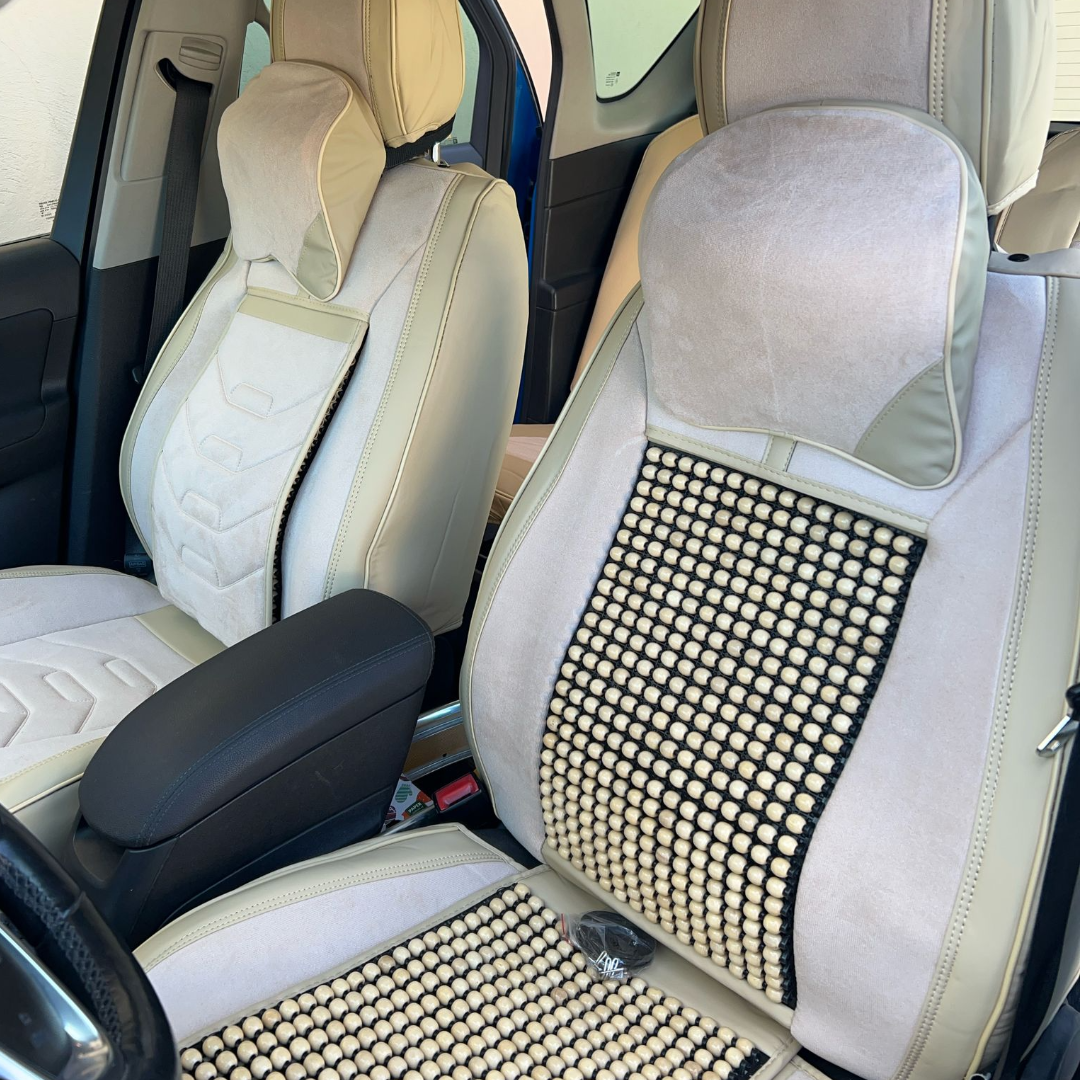 Huse Auto Universale Bej - Protectie Completa Scaune Fata/Spate - Material Rezistent