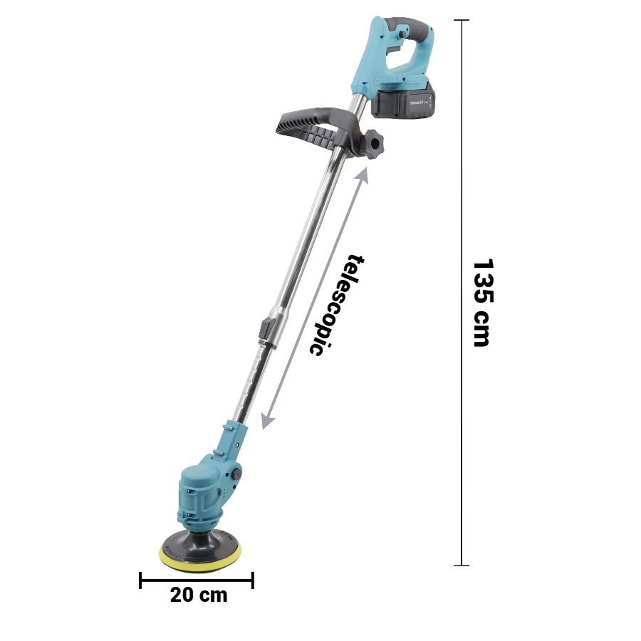 Perie Electrica Multifunctionala 48V cu Maner Telescopic, 2 Acumulatori, Incarcator si 3 perii interschimbabile