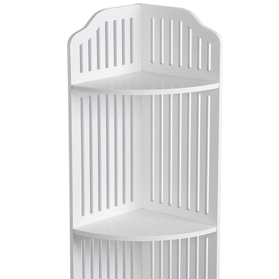 Raft Colt Alb 3 Etaje 80cm - Organizator Compact Rezistent la Umiditate pentru Baie si Bucatarie