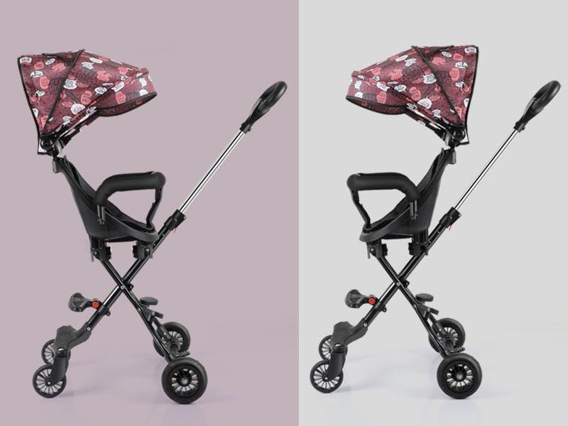 Carucior pliabil, Sport, roz, Cu copertina pentru protectie UV detasabila, Pentru copii intre 6 si 36 luni, Suport picioare, 2 roti pivotante si blocare roti, Centura de siguranta in 3 puncte