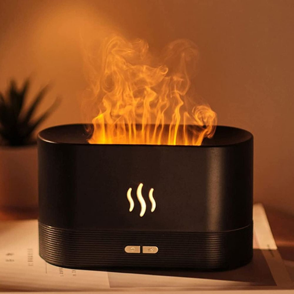 Umidificator cu Difuzor de Arome si Efect de Flacara LED - Design Elegant pentru Aromterapie