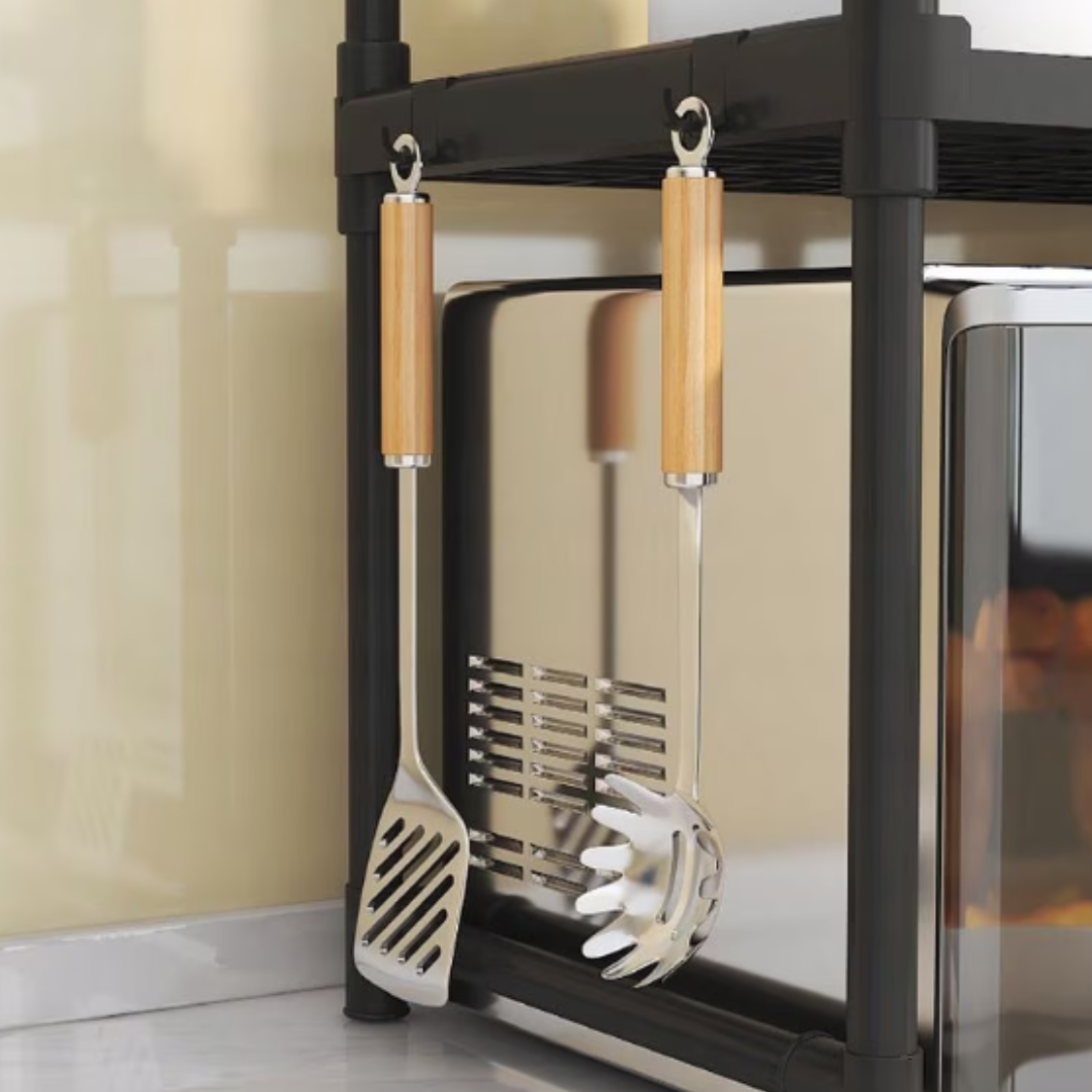 Raft organizator pentru microunde - Design compact cu spatiu extra de depozitare