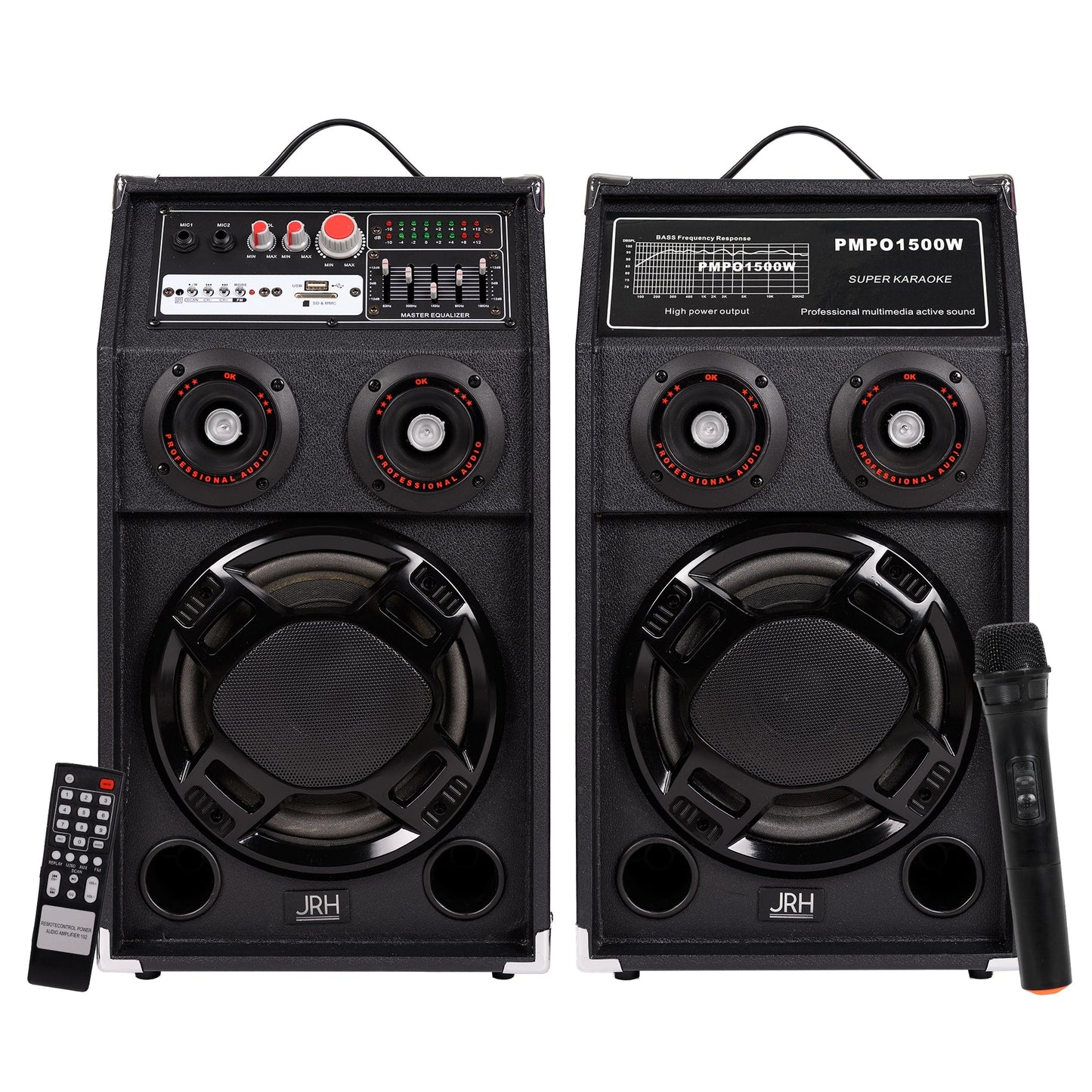 Set boxe active Bluetooth 500W EQ5 MICROPHONE WIRELESS.