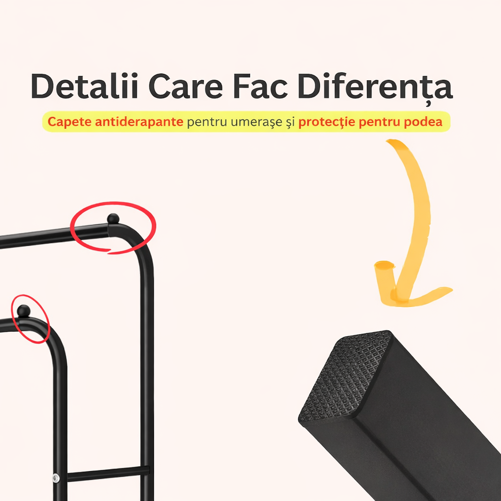 Suport Dublu pentru Umerașe din Metal – 150 x 110 x 54 cm