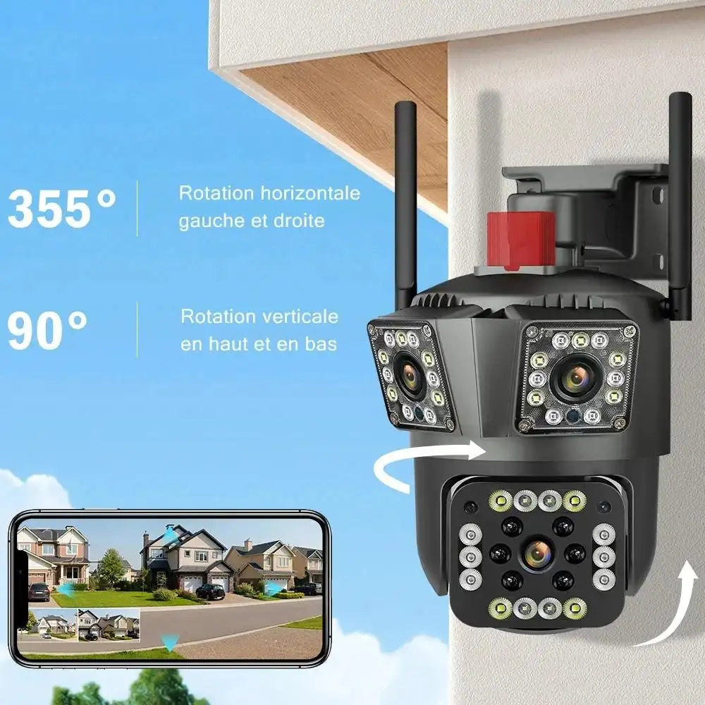 Cameră de Supraveghere Wi-Fi cu 2 Camere,1 senzor, 12mp, Zoom 10X, Detectare Mișcare și Alarmă, Control Complet prin Aplicație și Conectivitate Avansată