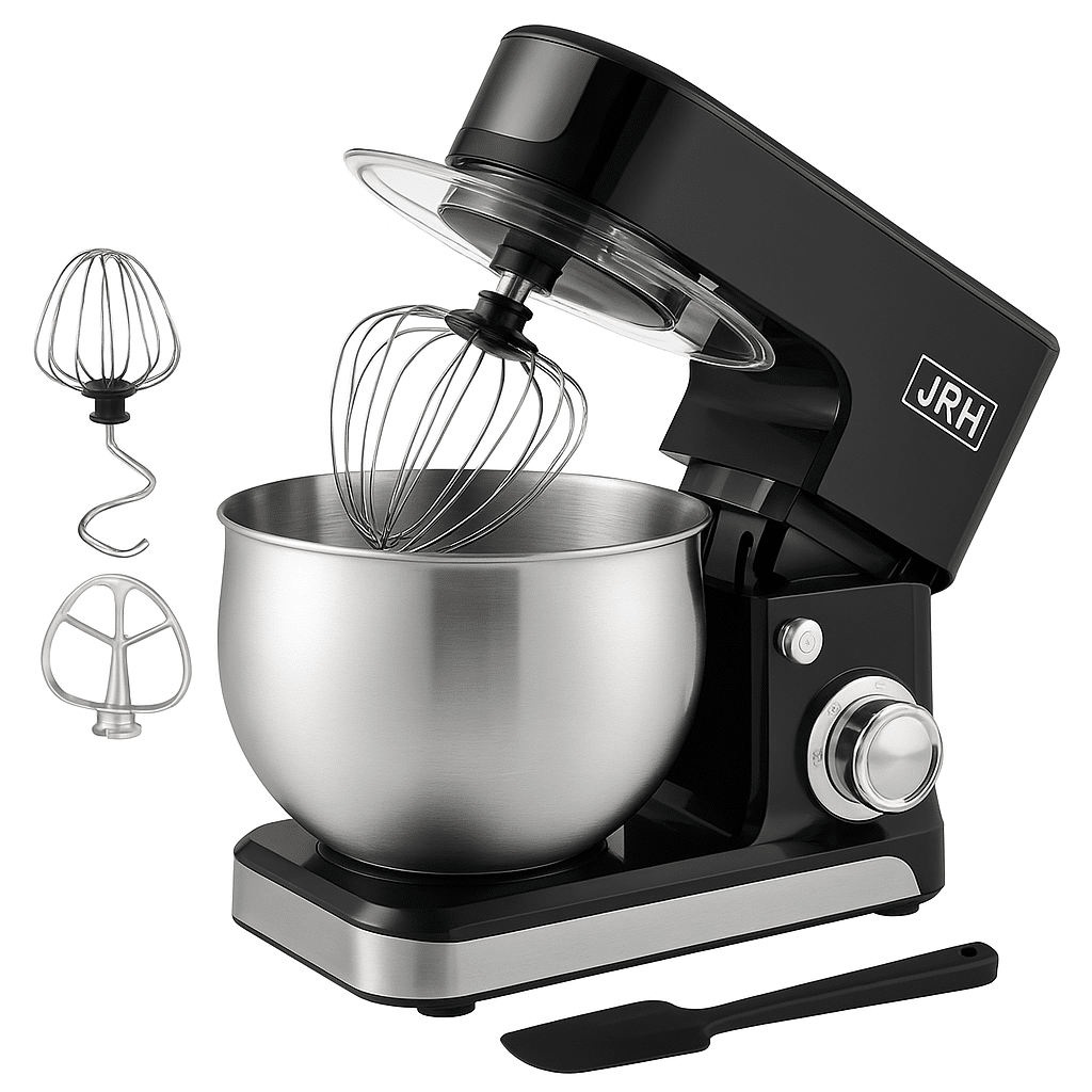 Mixer de Inalta Performanta JRH: Putere de 1300W, Bol din Inox de 5L, 6 Trepte de Viteza cu Functie Pulse.