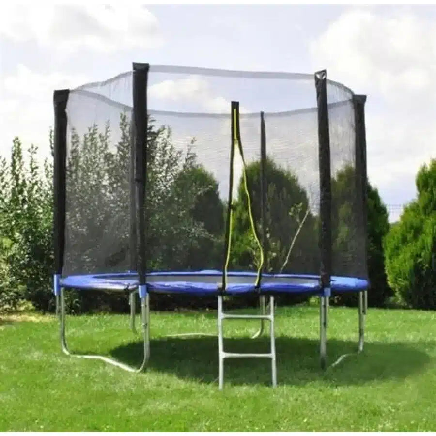 Trambulina 305 cm din Otel, cu Plasa de Protectie, Scara de Acces, Suporta pana la 150 de kg