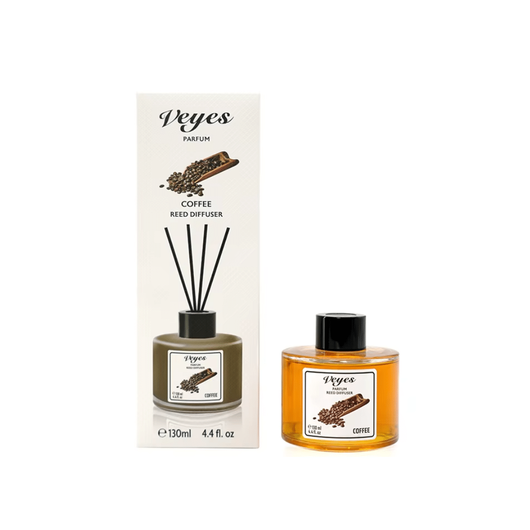 Odorizant cameră Veyes Coffee – 130 ml Difuzor cu bețișoare, aromă intensă de cafea
