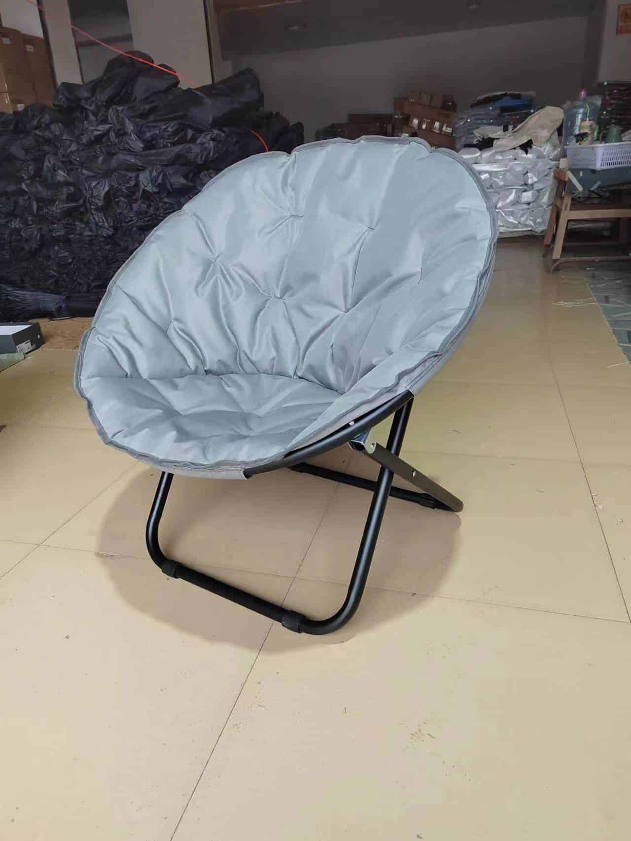 2xScaune gradina, Moon, pliabil, otel/textil, gri antracit