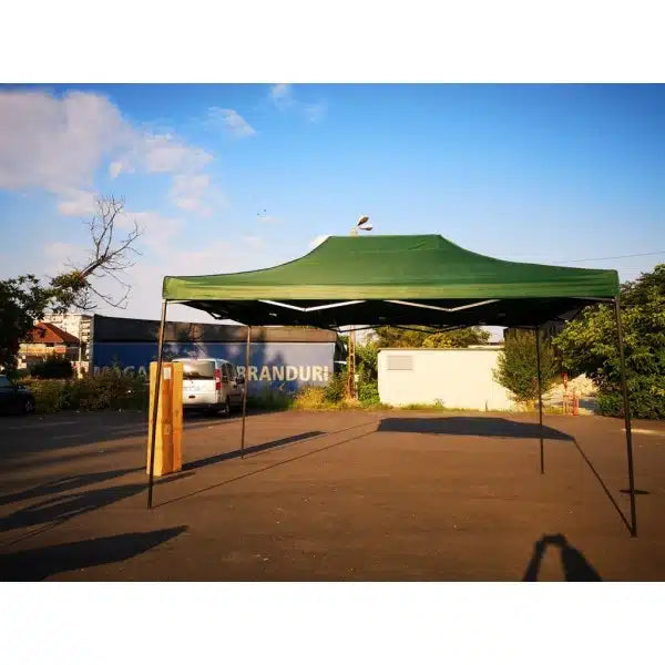 Cort Pavilion 3x3m verde Pliabil Cadru Metal pentru Curte, Gradina, Evenimente