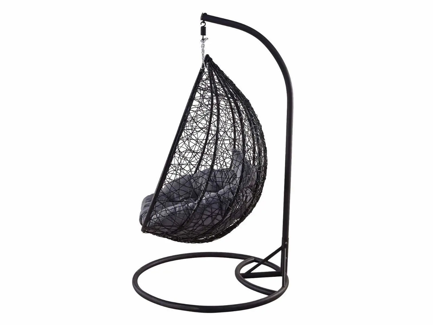 Fotoliu de gradina suspendat Havana, perne moi, structura metalica, tesatura solida, sustine pana la 150 kg, gri