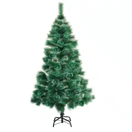 Brad artificial , 180cm, model pin verde cu spice albe