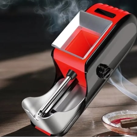 Aparat Electric Profesional de Facut Tigari JRH, Injector de Tutun, Design Ergonomic, Accesorii Incluse, Compact, Culoare Rosu Negru