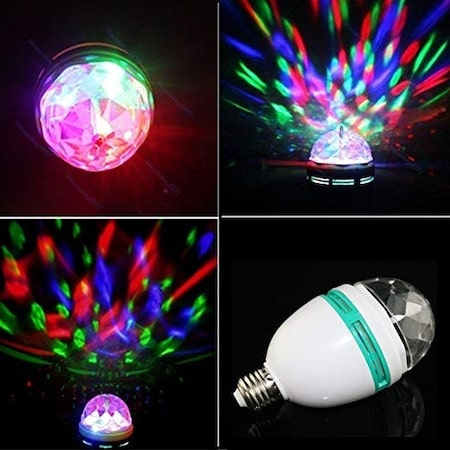 Bec disco, rotativ, multicolor, cu LED, 3W