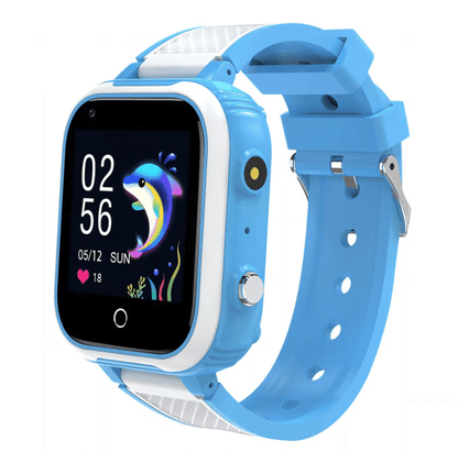Ceas smartwatch copii , Rezistent la apa, 1.4 inch, apel video, blocare apel, monitorizare spion, Albastru