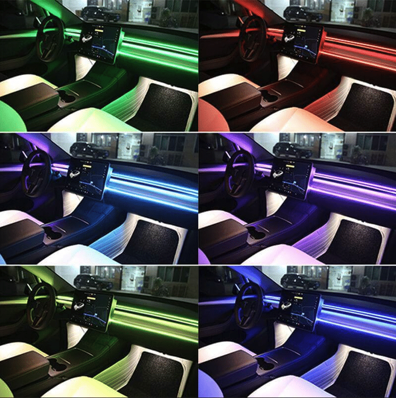 Kit Banda LED RGB Interior Auto 110cm si 25cm USB cu Telecomanda si Aplicatie Telefon