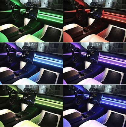 Kit Banda LED RGB Interior Auto 110cm si 25cm USB cu Telecomanda si Aplicatie Telefon