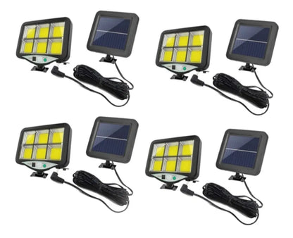 Set 4 x Proiector solar 160 LED 8 COB senzor de lumina si miscare