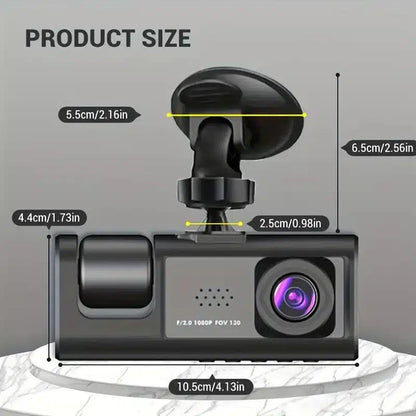 Camera auto tripla FullHD, 3 camere-fata/spate/interior, ecran 2”, G Senzor