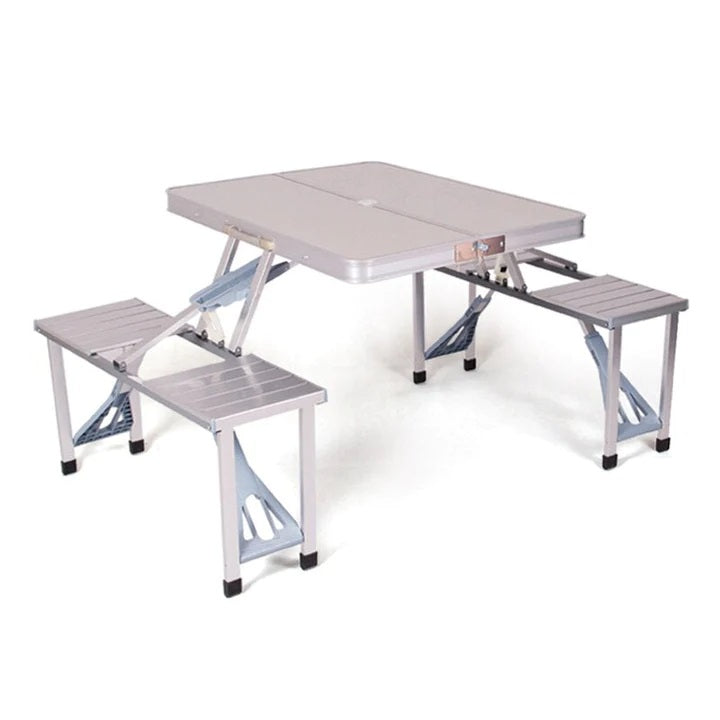Set masa camping pliabila cu 4 scaune din aluminiu - Portabila tip geanta