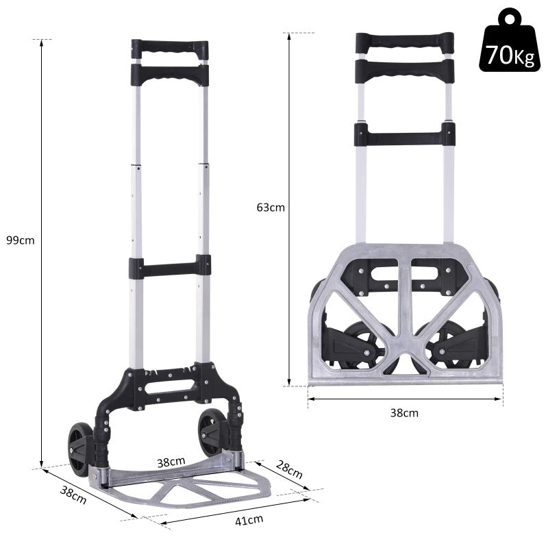 Carucior Pliabil pentru Cumparaturi cu Platforma si Maner Extensibil - Capacitate 70kg