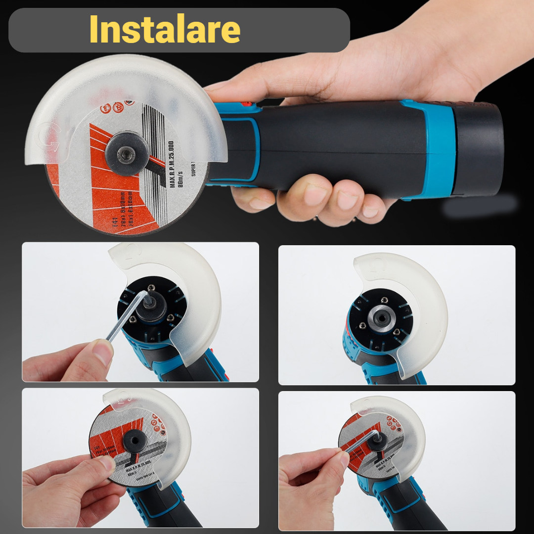Polizor Unghiular Fara Fir 24V Li-ion, 19500 RPM - Mini Flex Portabil pentru Bricolaj