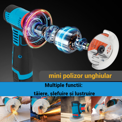 Polizor Unghiular Fara Fir 24V Li-ion, 19500 RPM - Mini Flex Portabil pentru Bricolaj