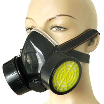 Set Ochelari de Protectie si Masca cu 2 Filtre Carbon Activ - Protectie Profesionala Vopsea si Vapori Chimici