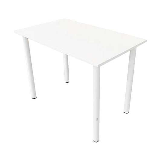 Masă birou Modernă Albă, 100x60x74 cm — Design Minimalist, Blat MDF și Picioare Metalice”
