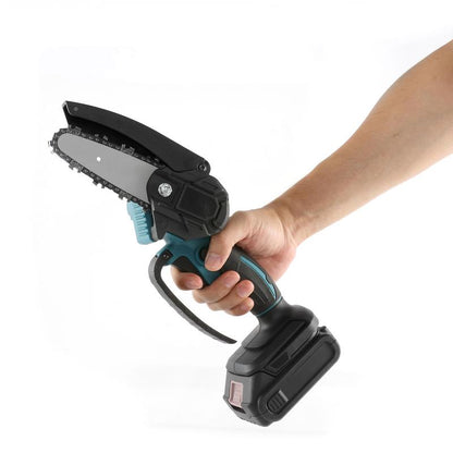 Mini Drujba Electrica Portabila 24V, 6 inch cu Lant de Schimb si 2 Acumulatori