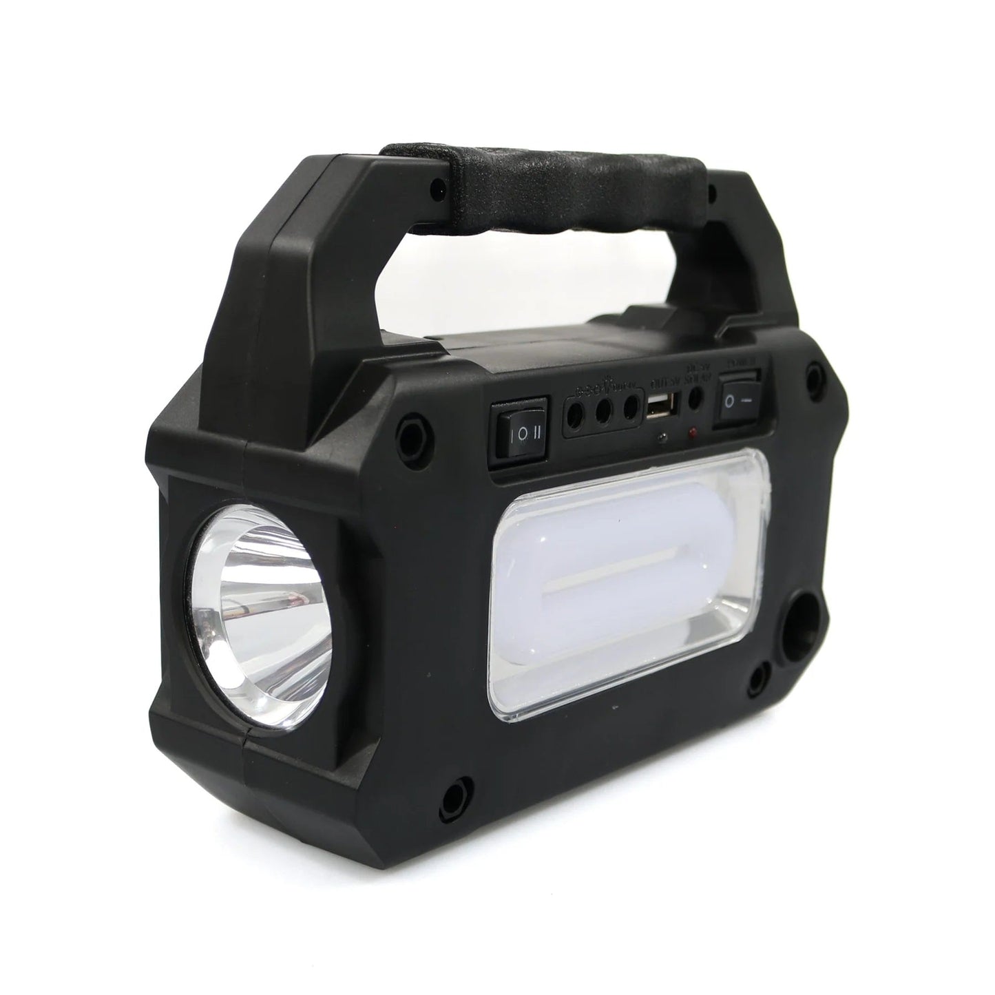 Kit Solar Portabil cu Lanterna, Radio FM, MP3 Player si 3 Becuri LED - Sistem de Iluminat si Incarcare pentru Camping