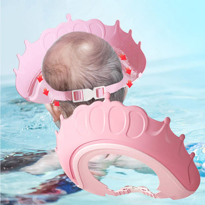 Palarie de protectie pentru baie copii - Coroana reglabila anti-sampon, silicon, 6+ luni