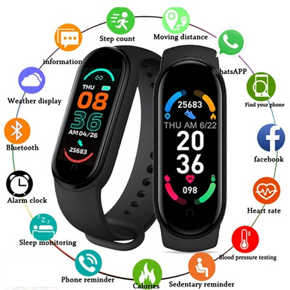 Pachet Complet: Bratara Fitness Inteligenta M6 + Casca Bluetooth Picatura - Monitorizare Completa