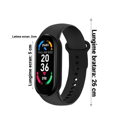 Pachet Complet: Bratara Fitness Inteligenta M6 + Casca Bluetooth Picatura - Monitorizare Completa