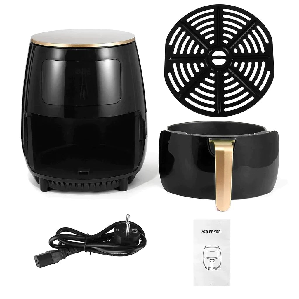 Pachet Friteuza cu Aer Cald 6L 2400W + Farfurie Silicon - Gatit Sanatos Fara Ulei