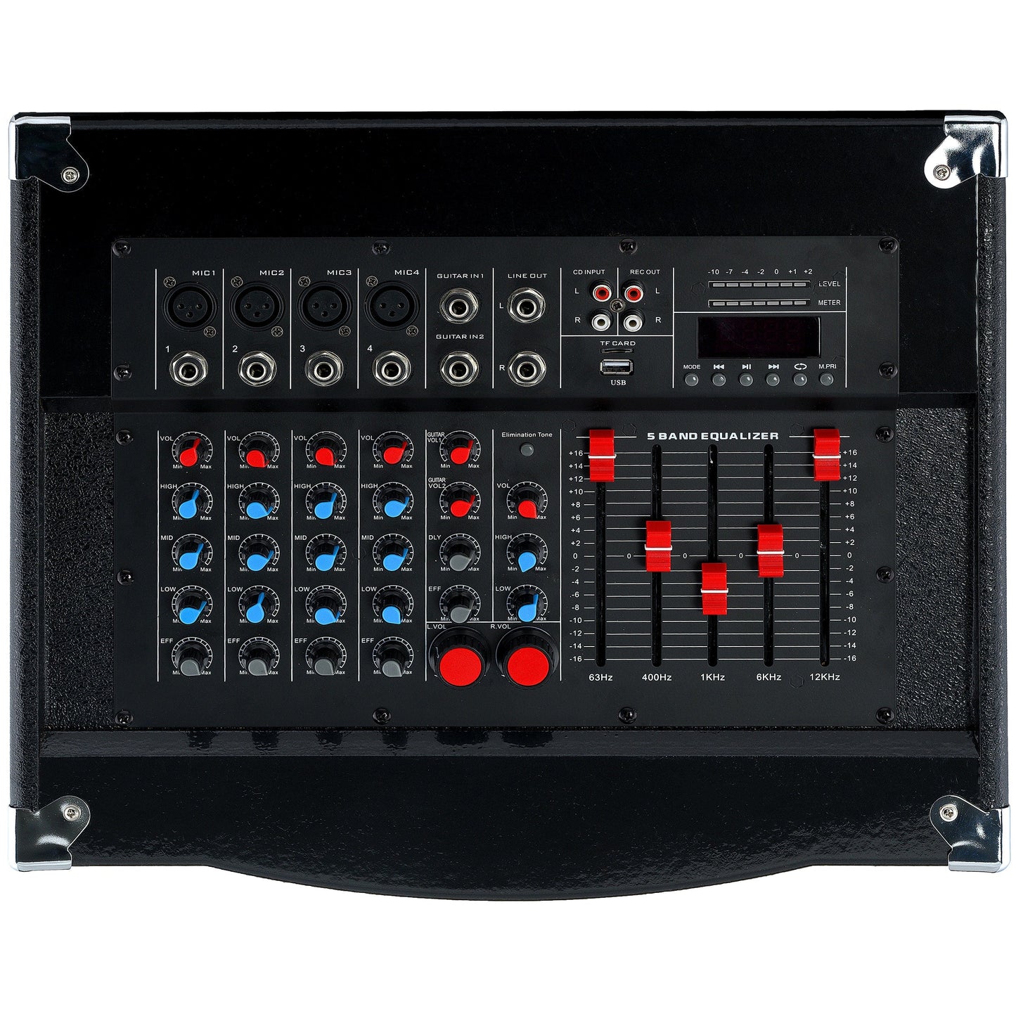 Set Boxe Active Profesionale ,JRH , Putere 2000 W , 5 Band Graphic Equalizer, Microfoane Wireless, Conectivitate Bluetooth