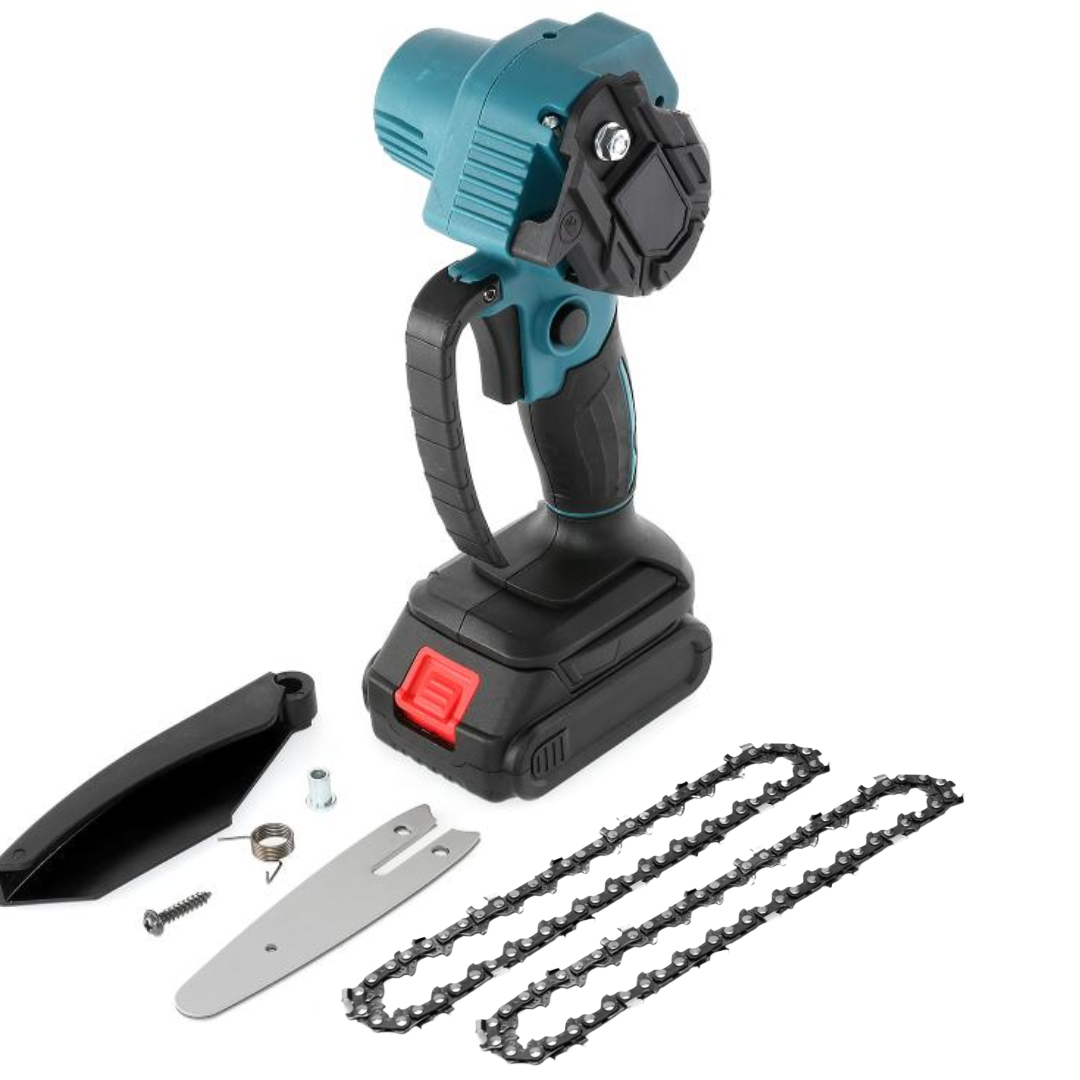 Mini Drujba Electrica Portabila 24V 8 inch cu 2 Baterii si Lanturi de Rezerva