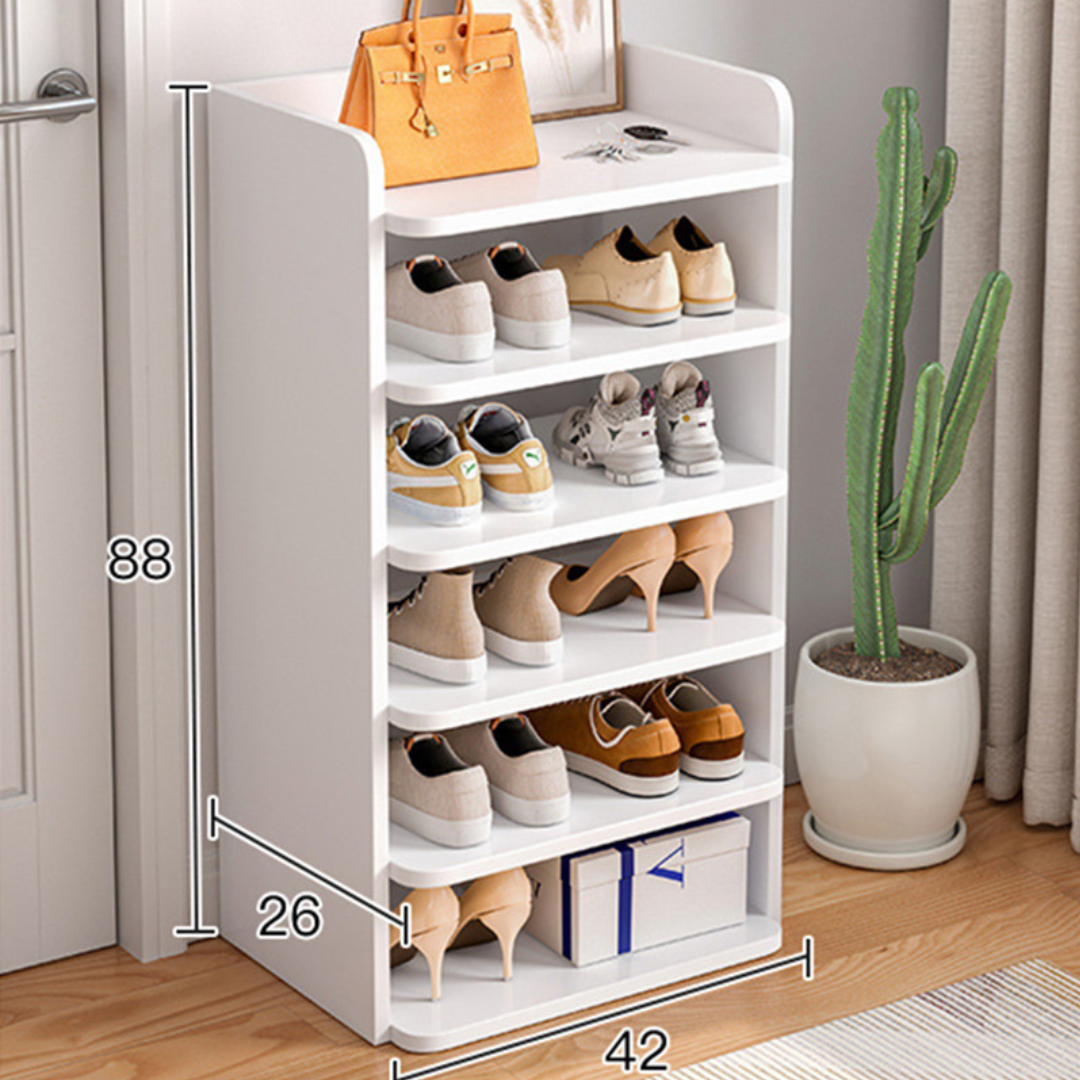 Organizator Incaltaminte cu 6 Etajere Alb 42x26x88cm - Solutie Compacta pentru Depozitare
