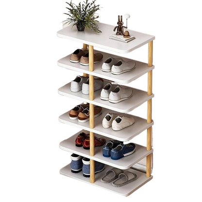 Organizator Vertical Pantofi 8-14 Perechi - Alb, Compact 48x24x80cm, Ideal Dormitor si Dressing