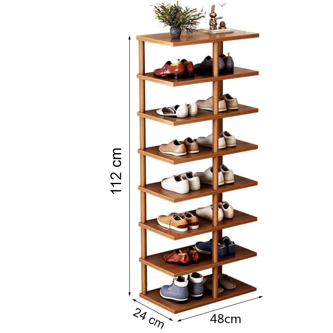 Pantofar cu 8 Rafturi Maro 48x24x112cm - Organizator Incaltaminte Dormitor si Hol