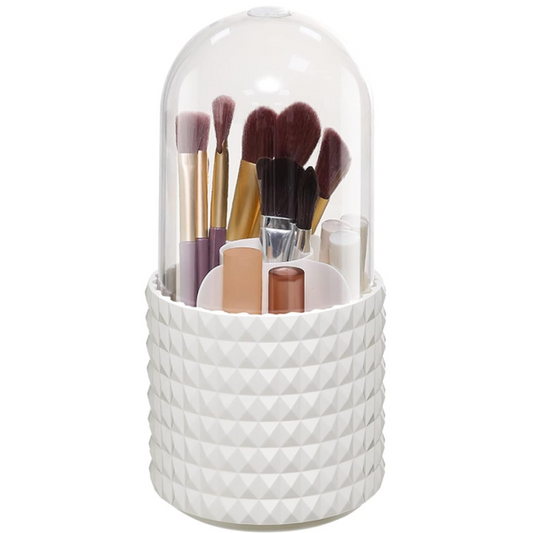 Organizator Cosmetice cu Oglinda Pisica - 4 Compartimente, 2 Sertare, Suport Make-up si Bijuterii