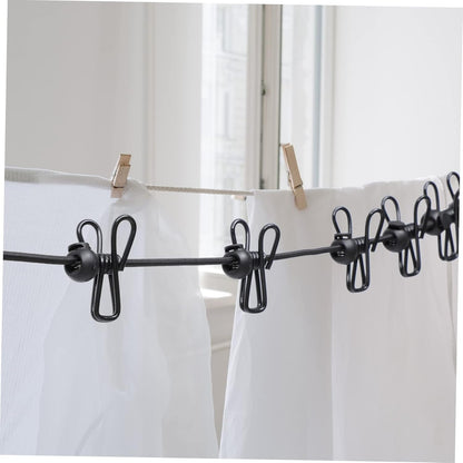 Franghie Elastica Retractabila pentru Uscat Rufe cu 12 Cleme Anti-Alunecare - Portabila pentru Calatorii