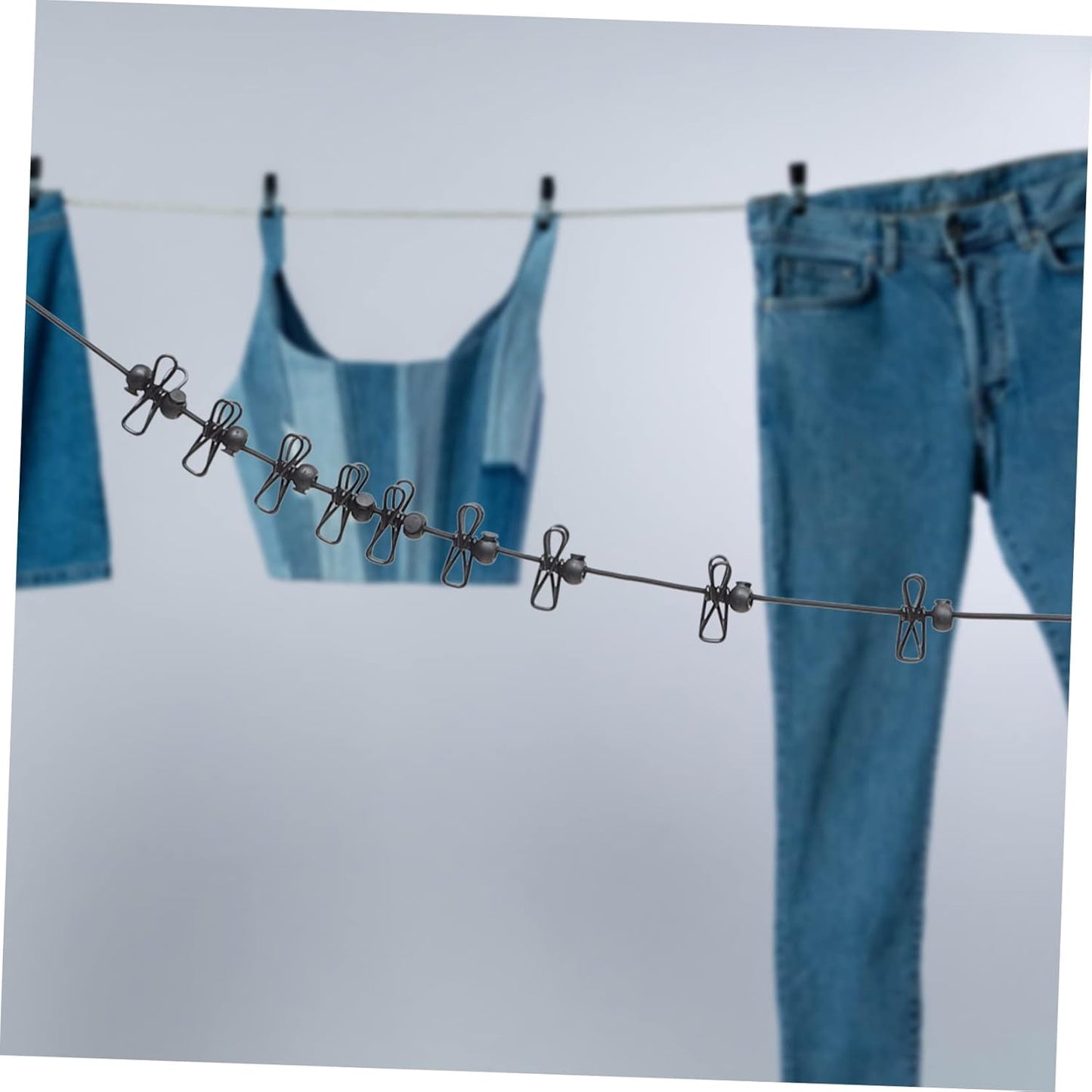 Franghie Elastica Retractabila pentru Uscat Rufe cu 12 Cleme Anti-Alunecare - Portabila pentru Calatorii