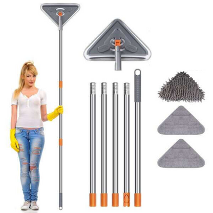 Mop Triunghiular Extensibil Multifunctional - 6 Lavete, Racleta, Extensie 2.5m
