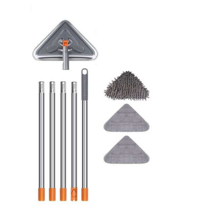 Mop Triunghiular Extensibil Multifunctional - 6 Lavete, Racleta, Extensie 2.5m