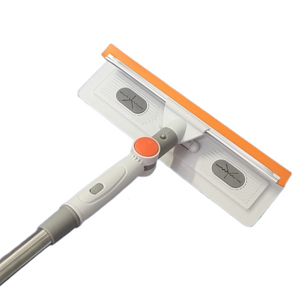 Mop Multifunctional cu Microfibra si Racleta Silicon - Rotire 180° si Maner Telescopic