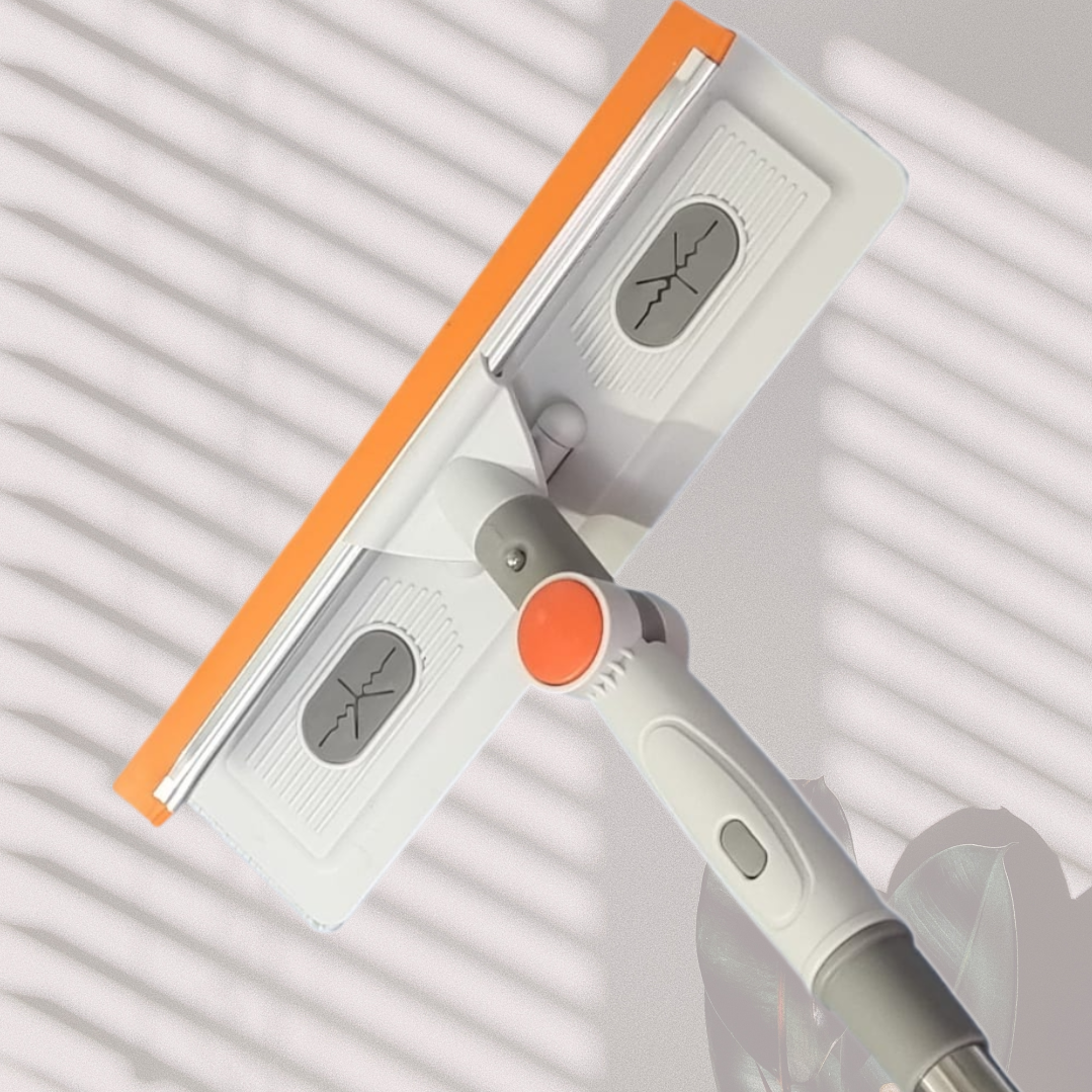 Mop Multifunctional cu Microfibra si Racleta Silicon - Rotire 180° si Maner Telescopic